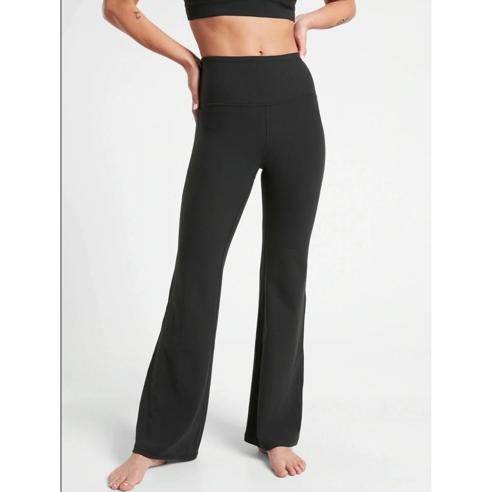 Athleta Elation Ultra High Rise Flare Pant Black Soft Yoga Stretch Size Small